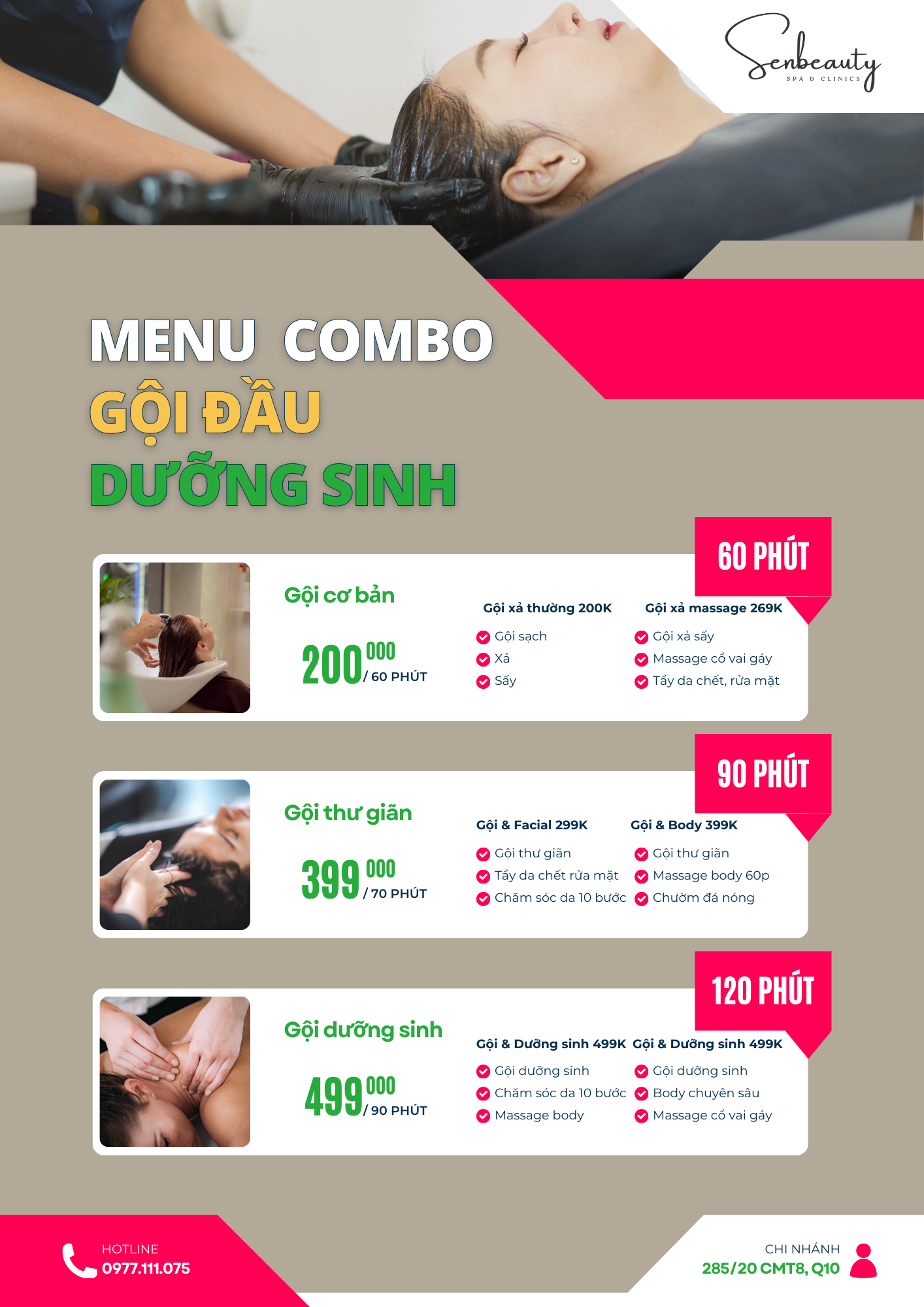 bảng giá gội đầu dưỡng sinh khuyến mãi mới