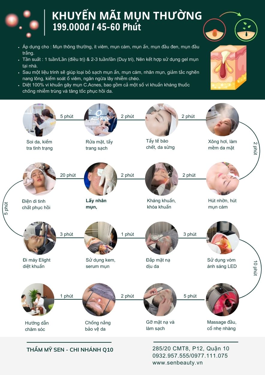 Quy trình trị mụn 16 bước